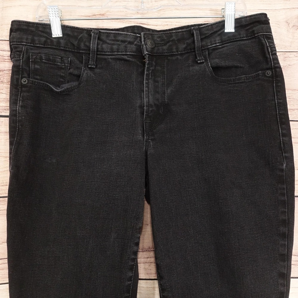 Old Navy Kicker Boot-Cut Jeans Womens 12 Short Black Stretch 34x28.5 Denim - Picture 2 of 10